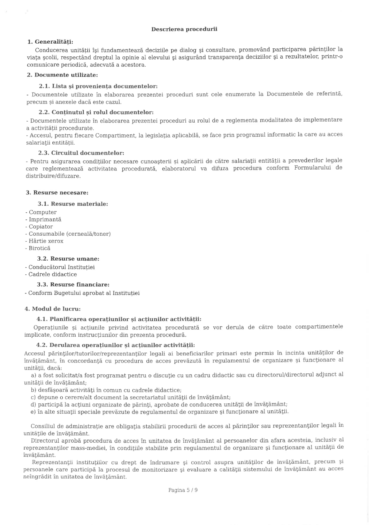 Procedura de acces al părinților în școală – pagina 7 din 12