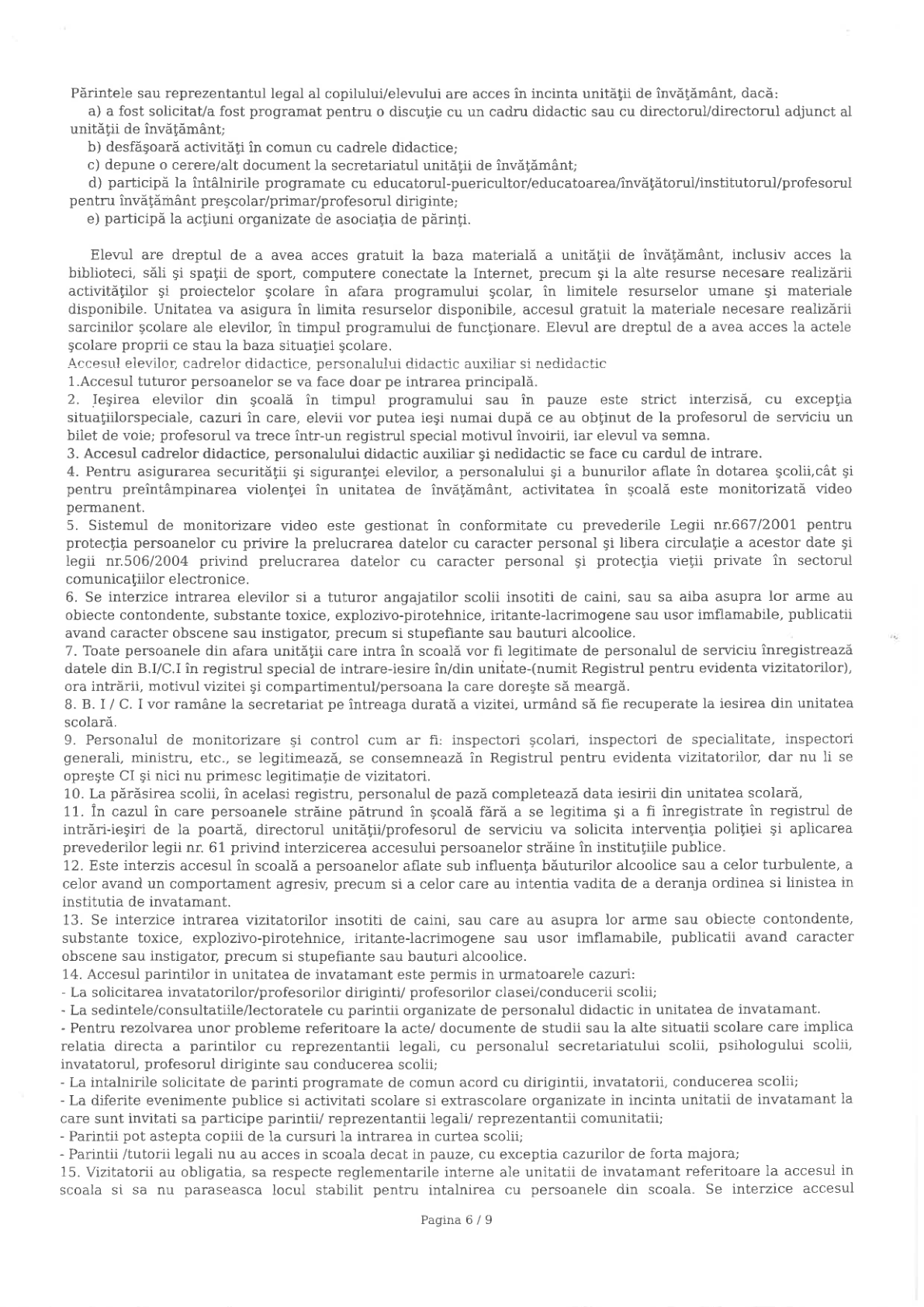 Procedura de acces al părinților în școală – pagina 8 din 12